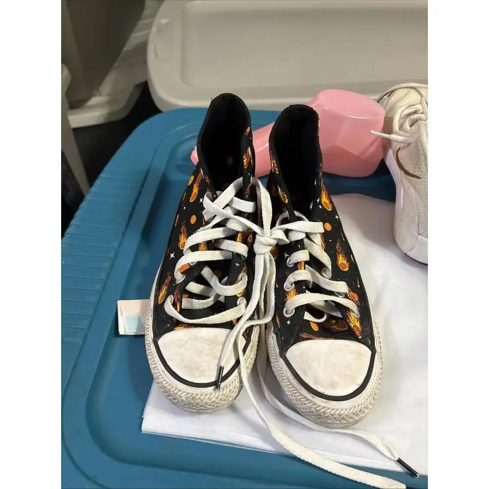 Converse Chuck Taylor Shoes High Canvas Black‎ Orange Casual A02925F   Kids 3.5